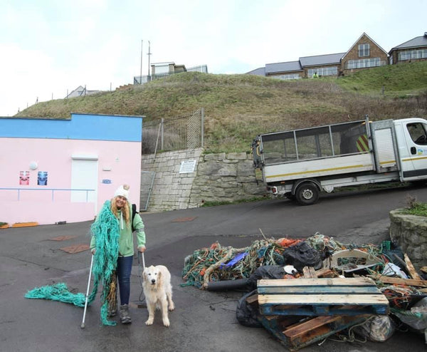 Whale Tail Braided Bracelet from Ghost Fishing Net Recovered from Chesil Beach, Dorset