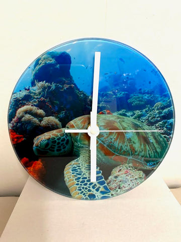 Sea Turtle Glass Clock