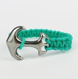 Anchor Braided Fishing NetBracelet - Recycled from Chesil Beach, Dorset