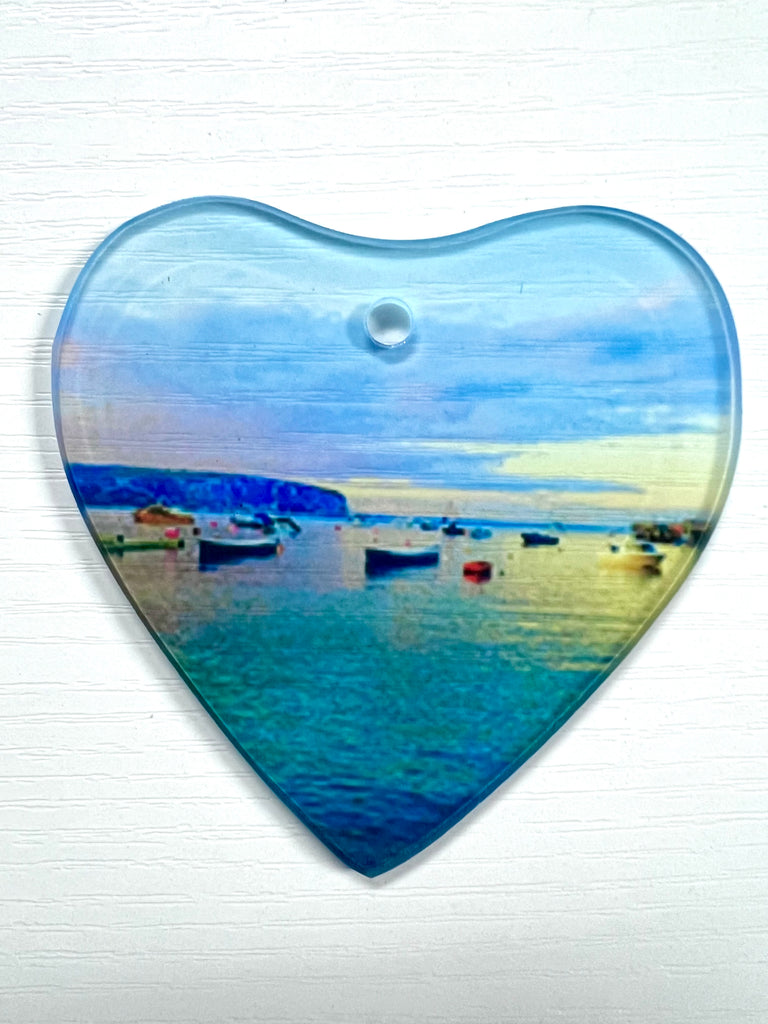 Swanage Frosted Glass Heart Gift