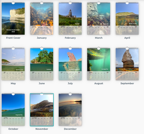 A4 Dorset Underwater Photo Calendar