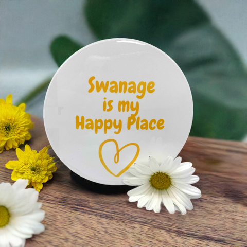 Swanage is My Happy Place Ceramic Coaster